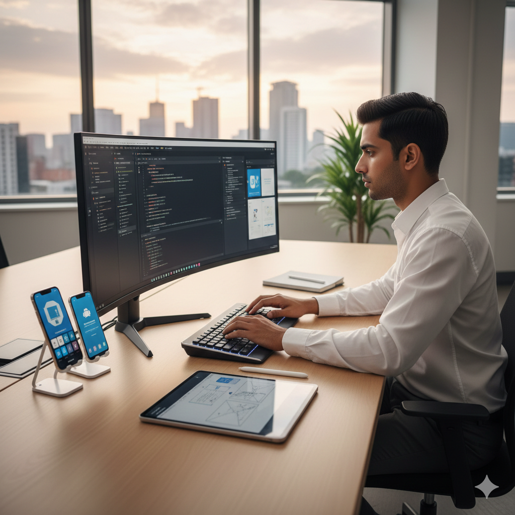 VyntraaDigital mobile app development team creating cross-platform solutions