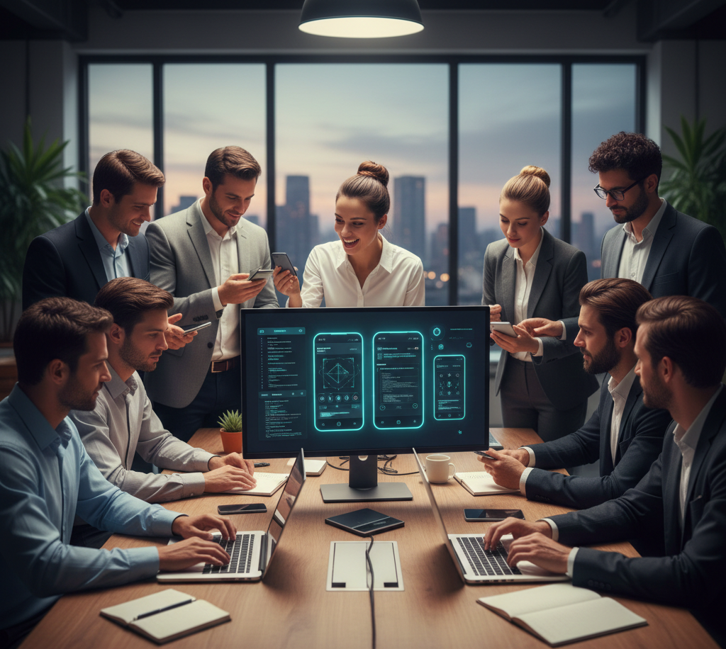VyntraaDigital mobile app development team creating cross-platform solutions