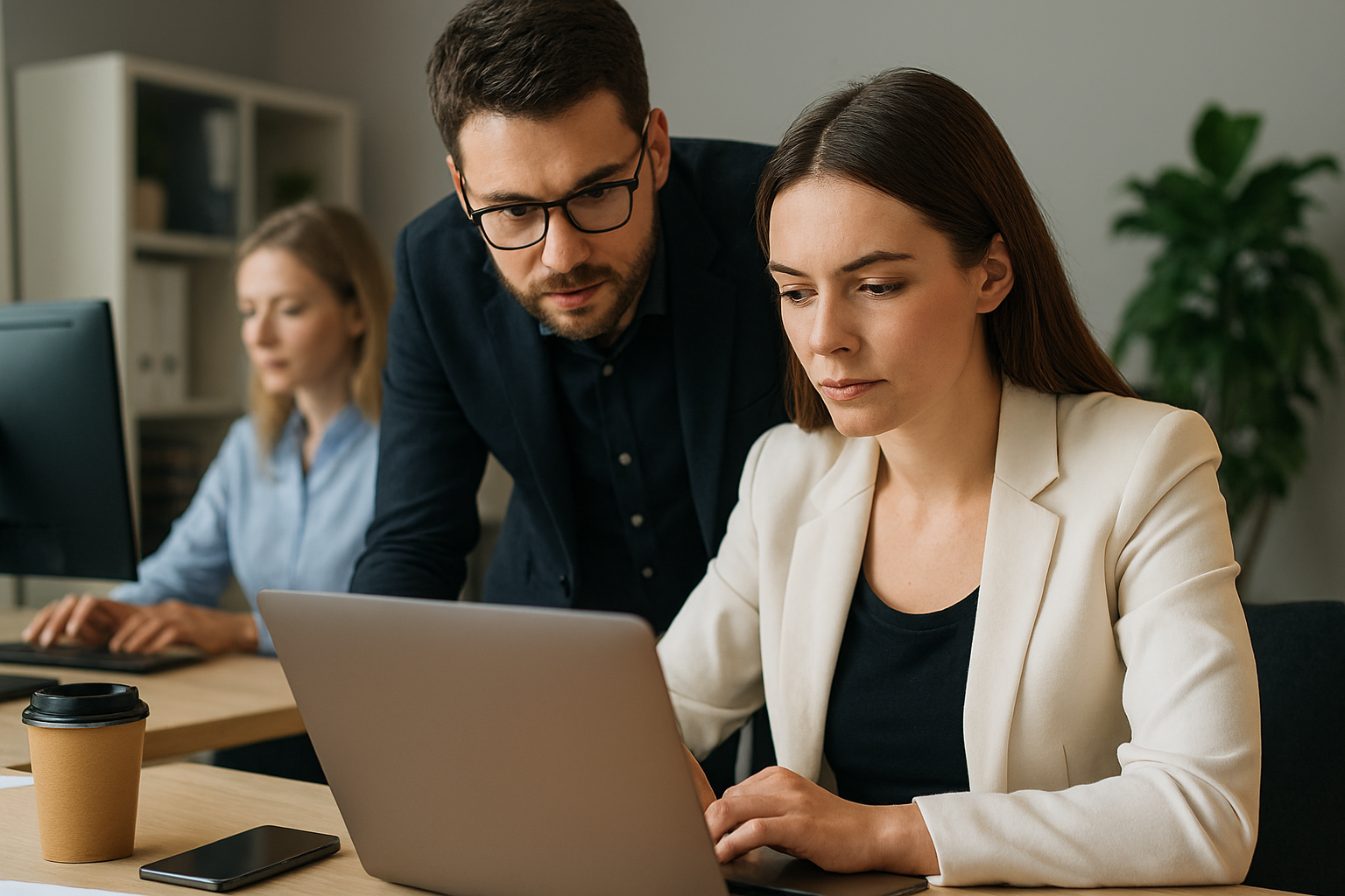 Professional team collaborating on digital solutions